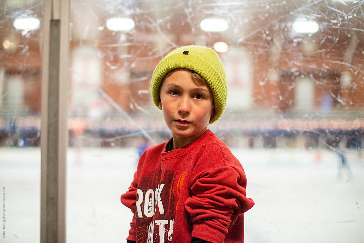 A Boy at an Ice Rink
