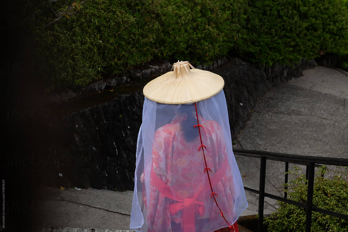 Girl with Heian period custume at Kumano Nachi Taisha