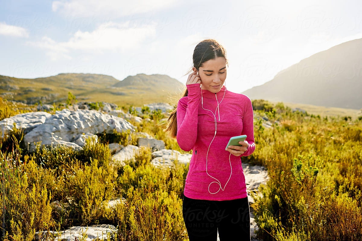 Fitness woman listening to music
