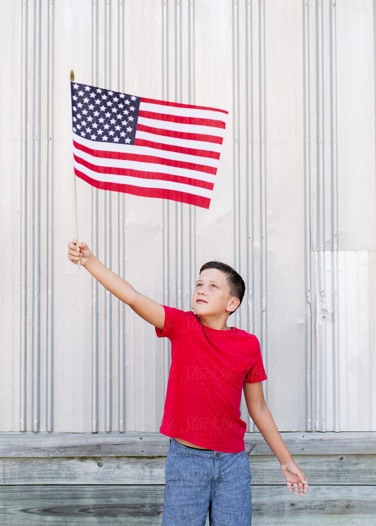 Boy Celebrating a Patriotic Holiday