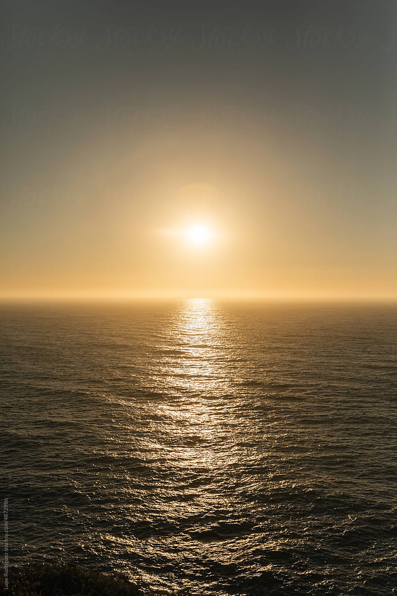 landscape of a sunset in the sea