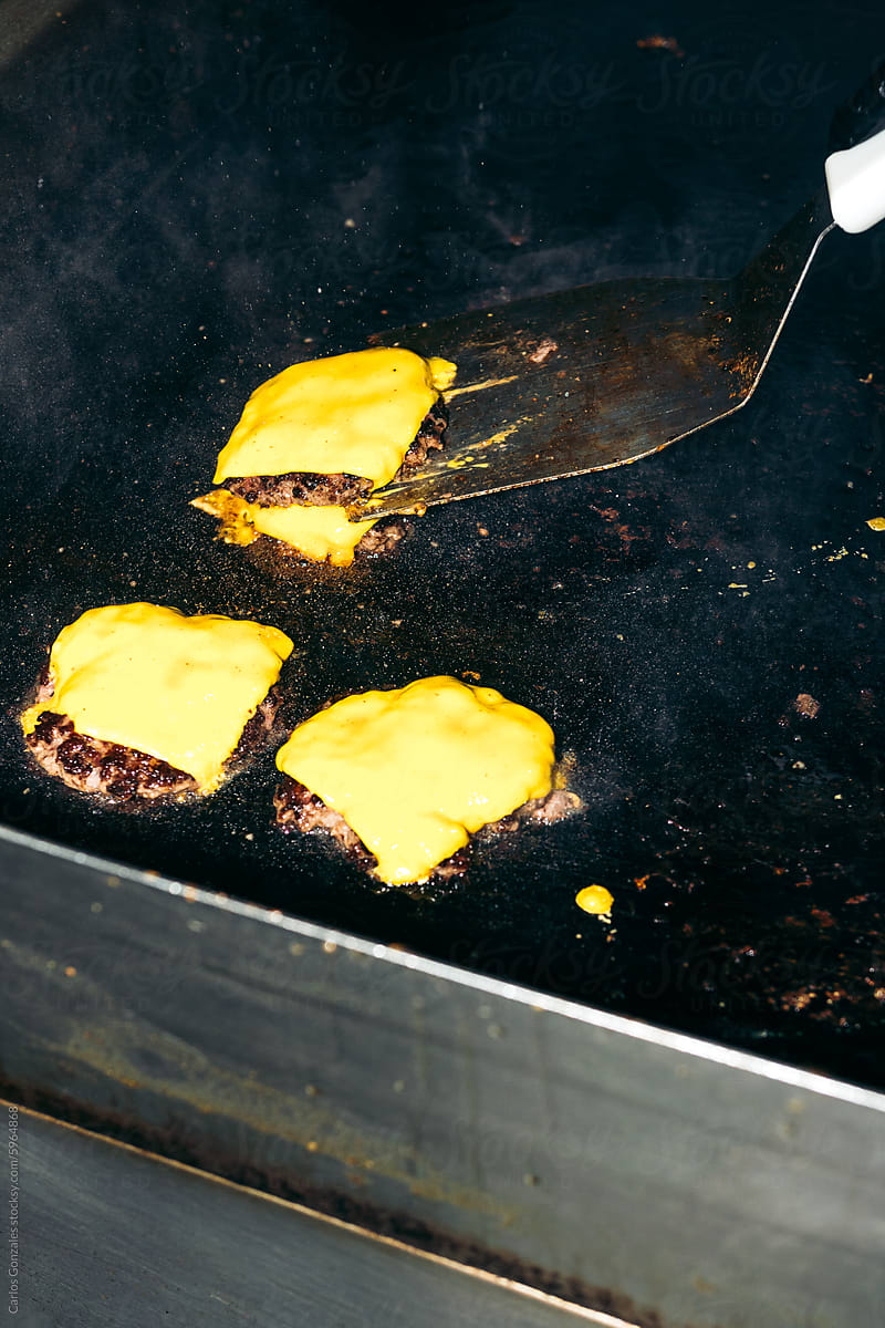 Cooking Cheese Burgers