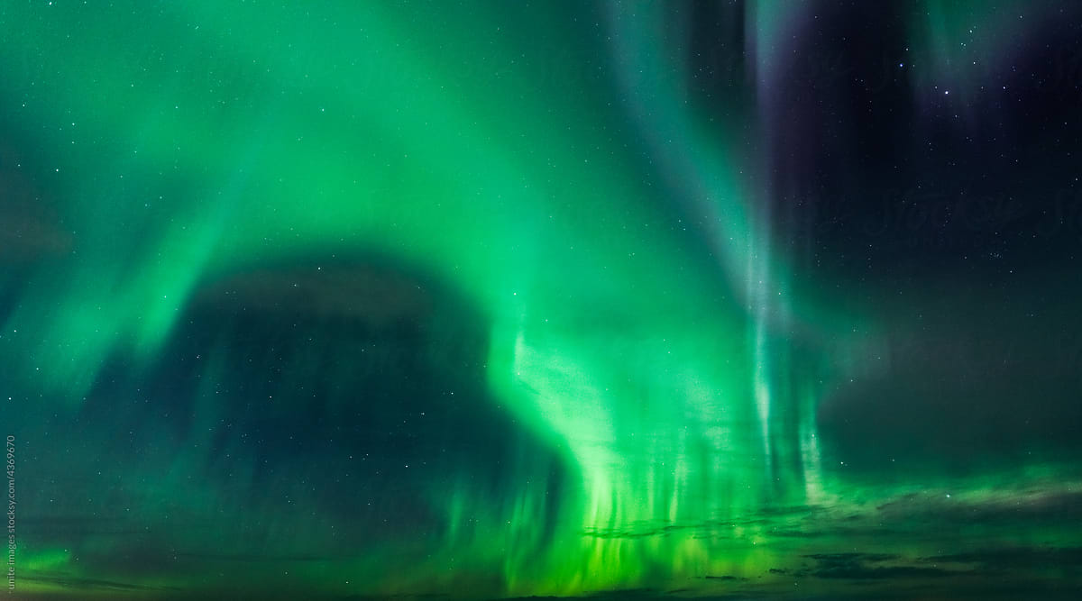 Aurora Borealis boom on the sky
