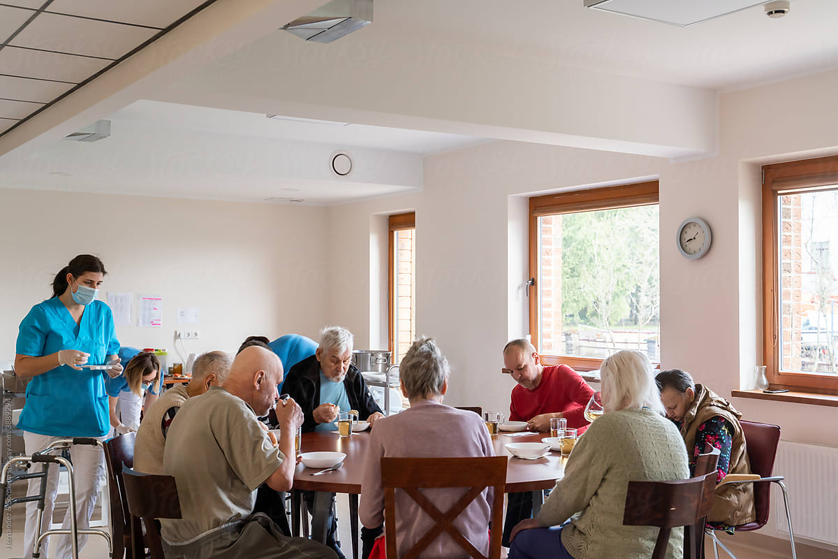 Breakfast Time At Retirement Home