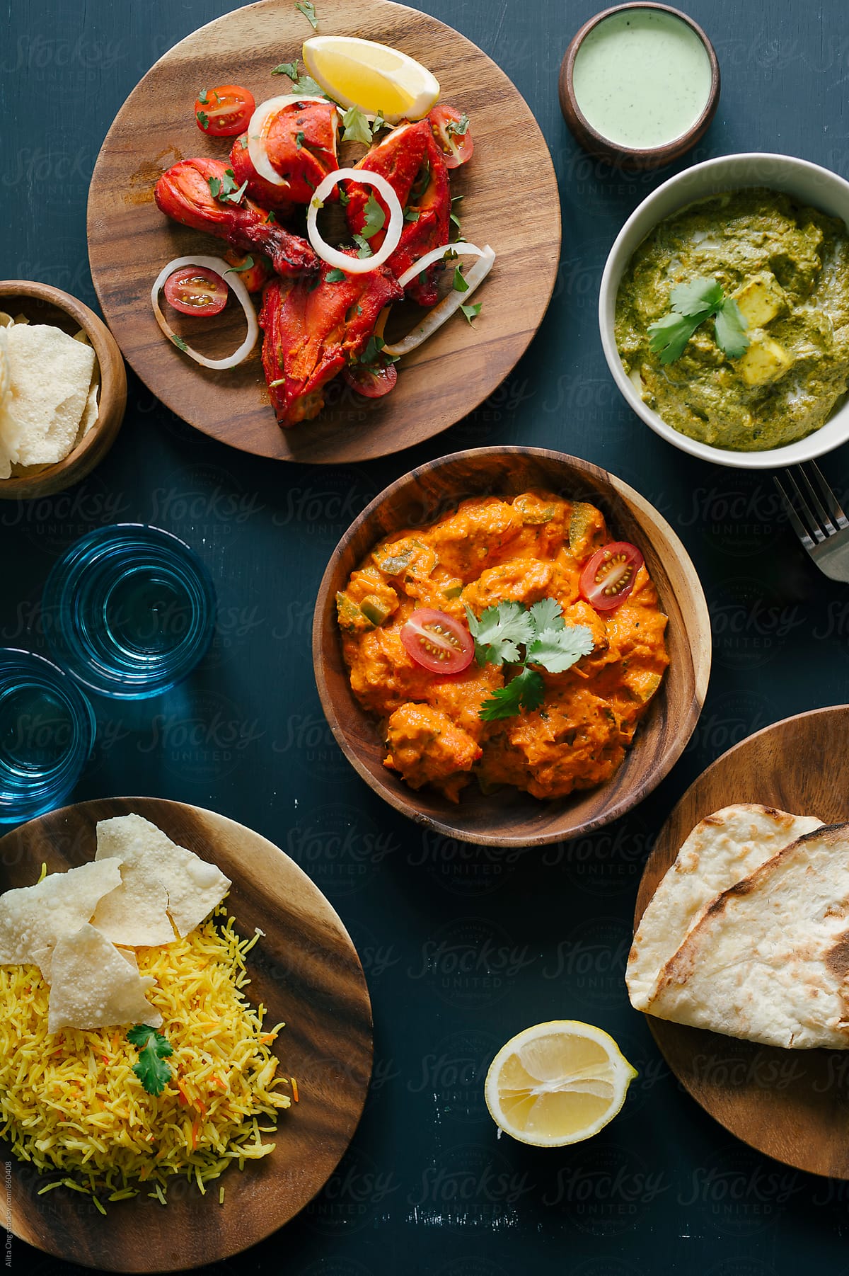 Assorted Indian dishes from above
