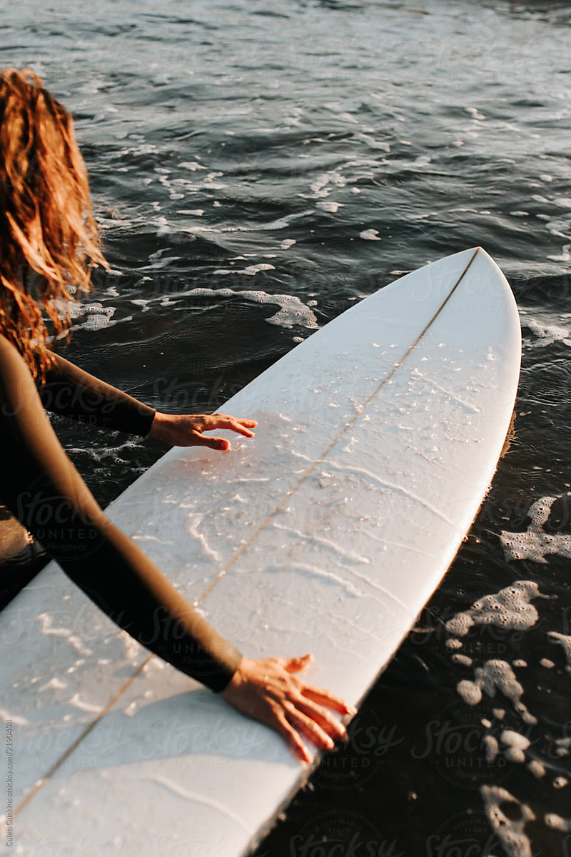 Surfboard in water