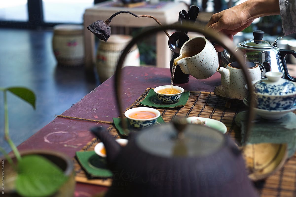 Oriental female Chinese Tea making Tea Ceremony