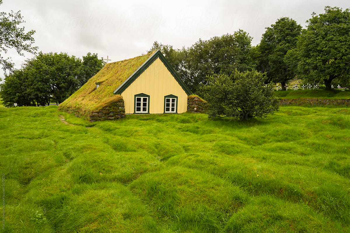 Beautiful Turf Church in Iceland