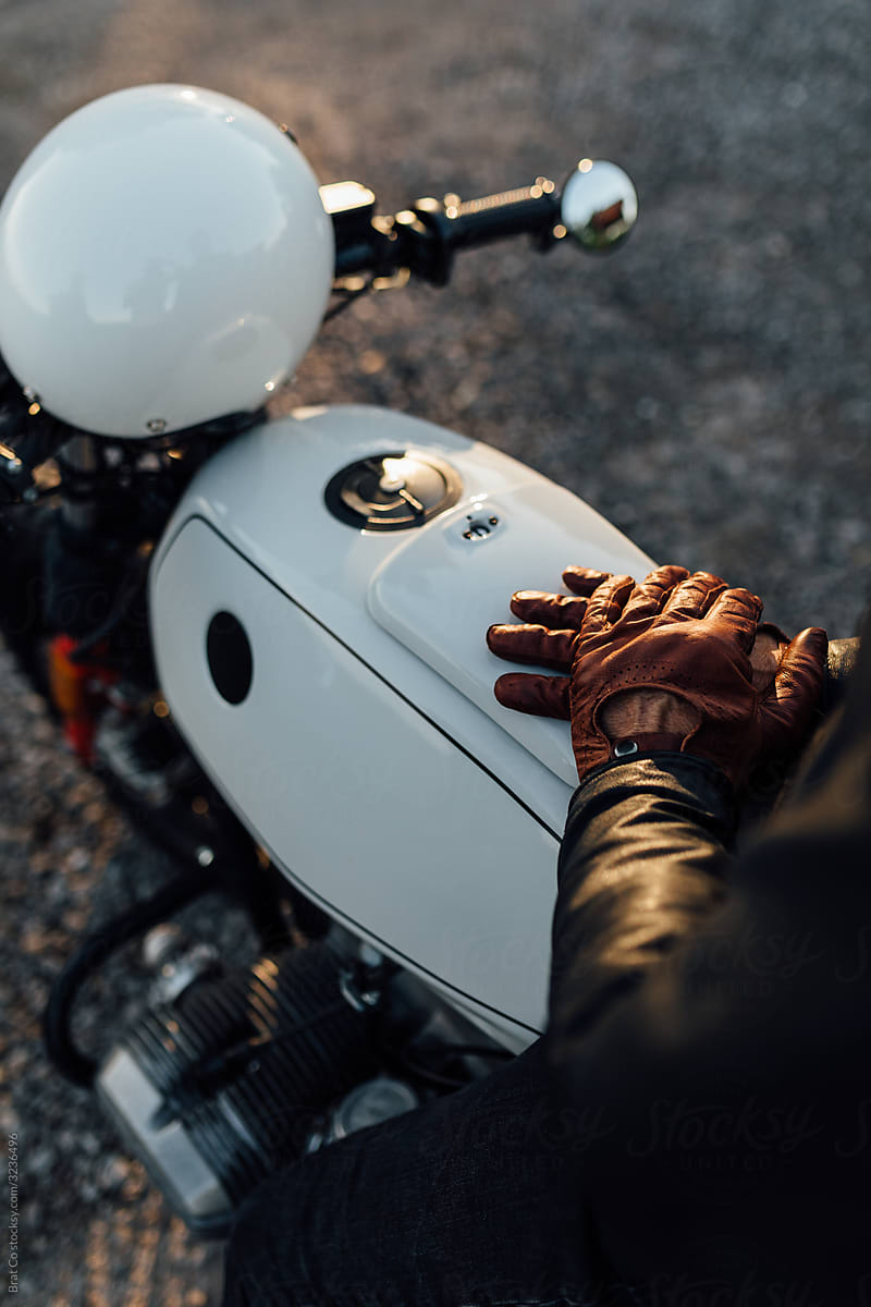 Man\'s Hands on Motorcycle