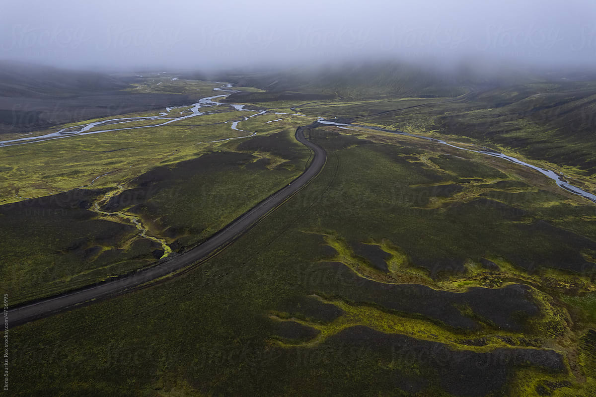 Aerial Footage Of Iceland\'s Texture in Highlands
