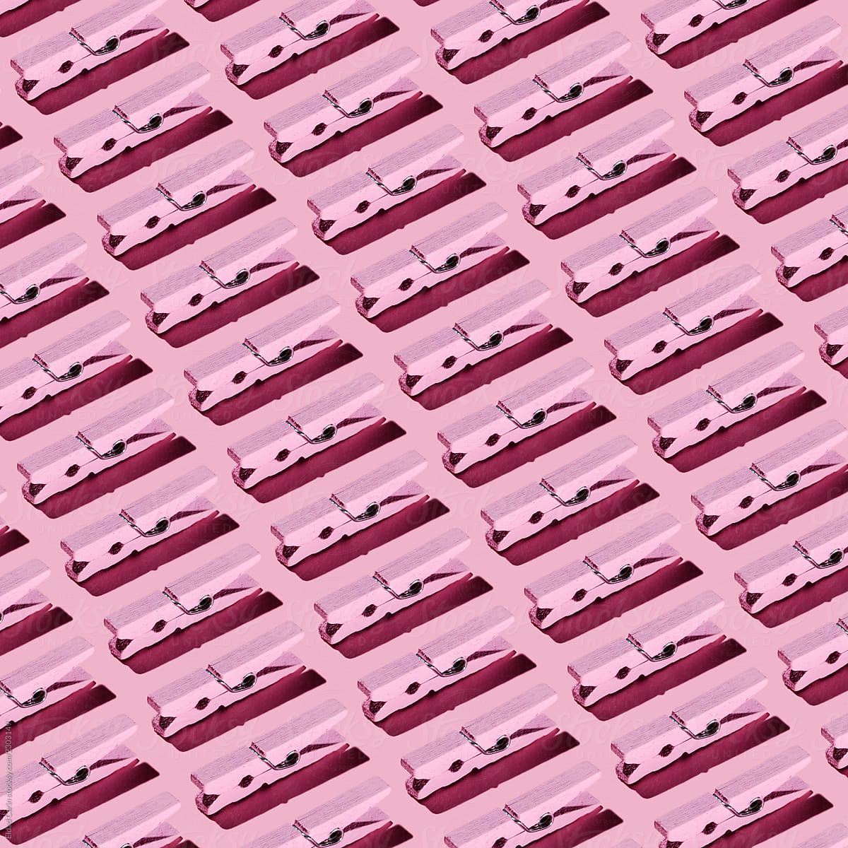 Pink Clothes Peg Pattern on Pink