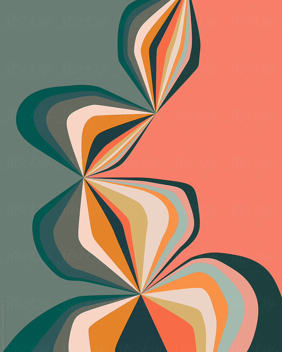 Colorful Mid-Century Inspired Graphic Pattern