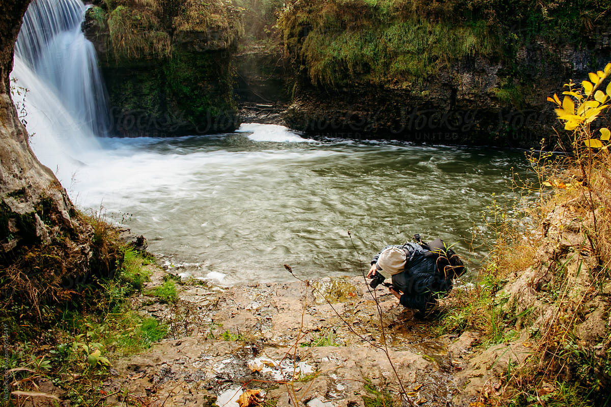 Photographer Shoots Waterfall