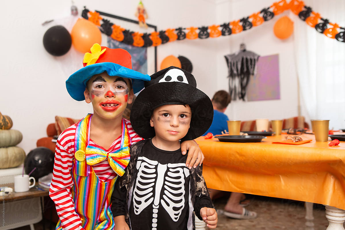 Halloween kids at a party
