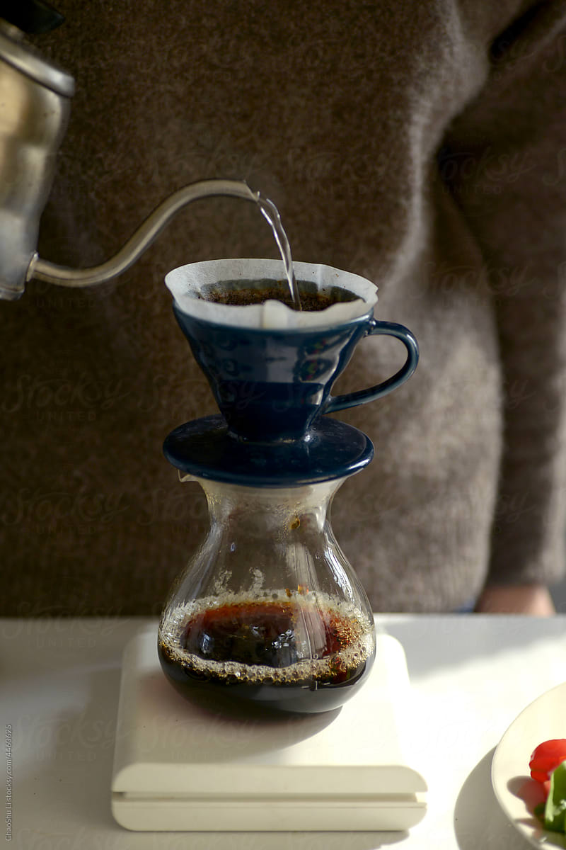 Closeup of drip coffee