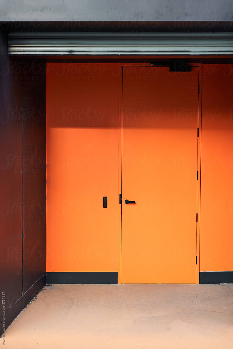 Bright orange door