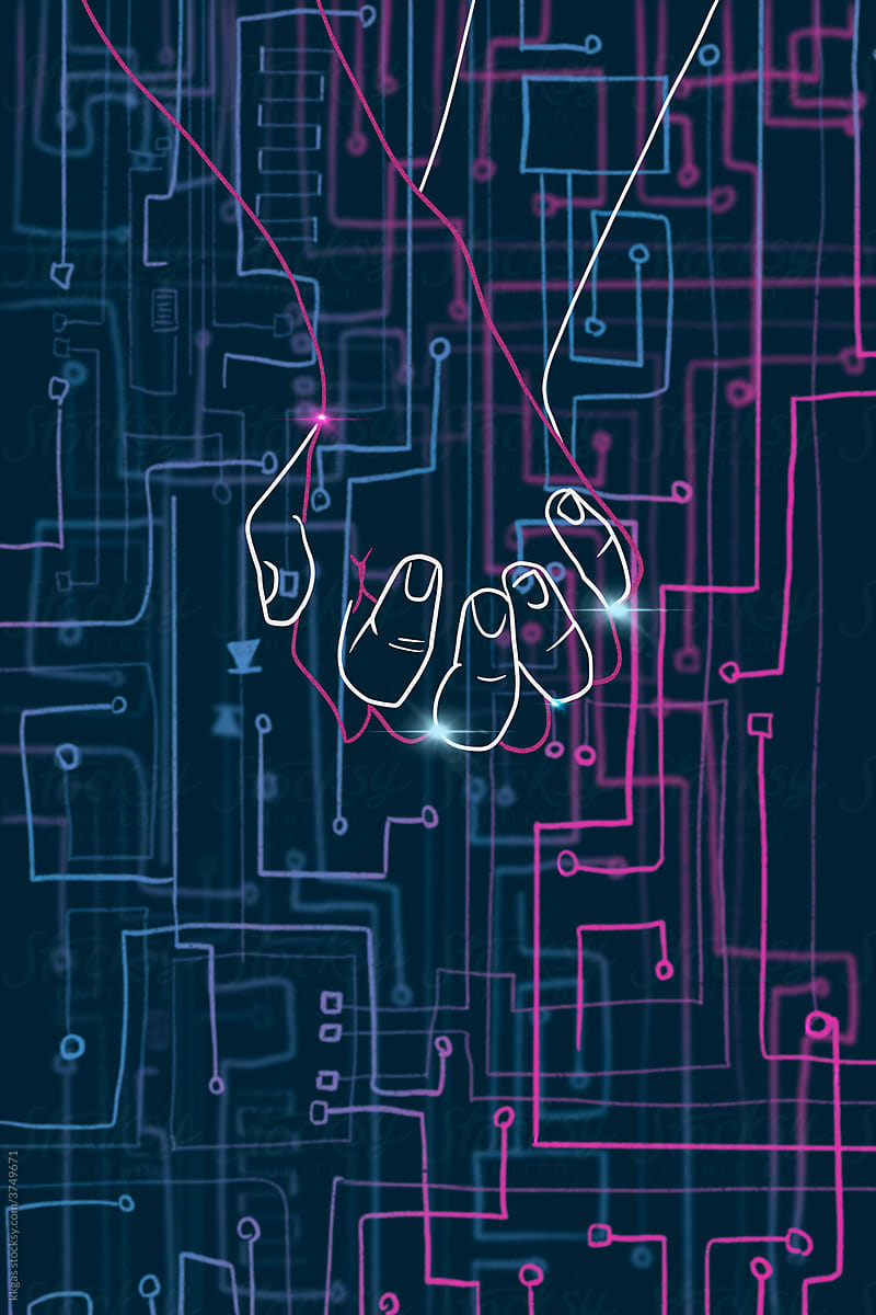 Digital love illustration