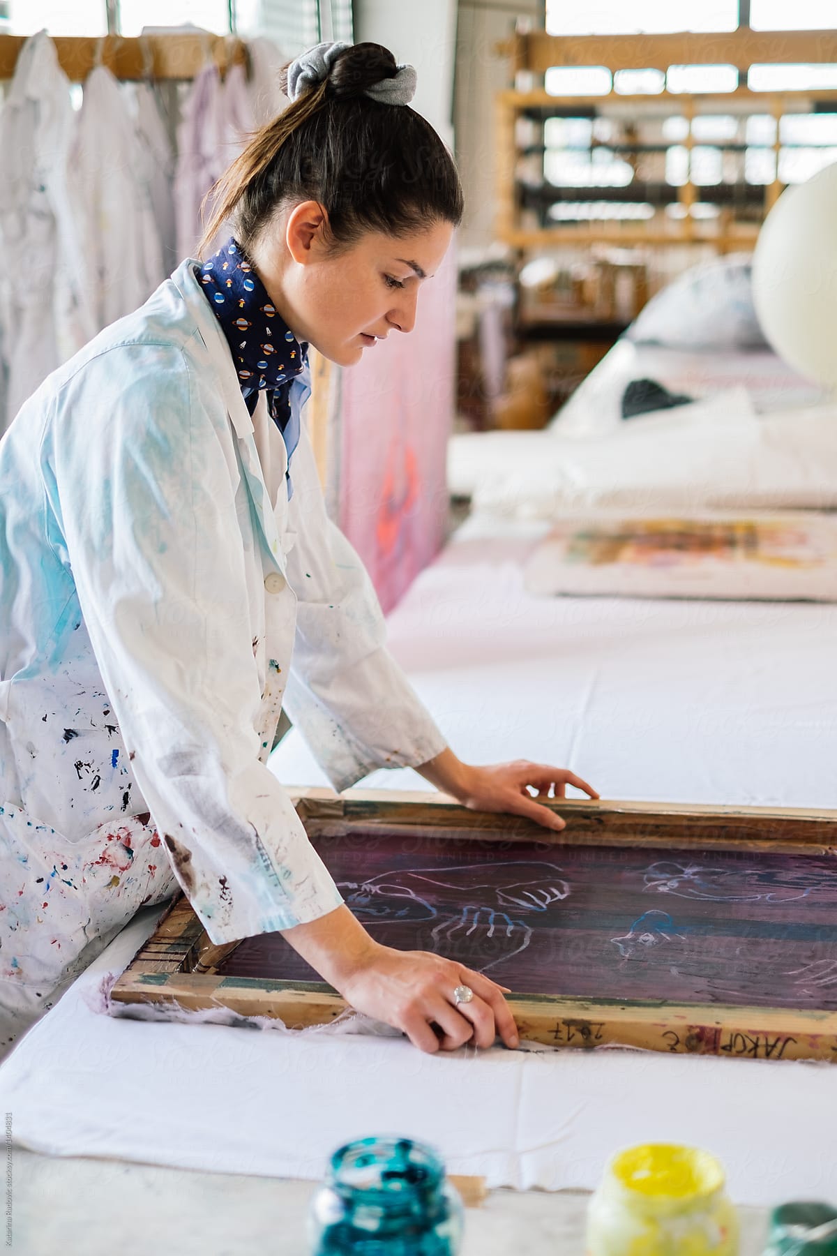 Textile Designer Making Textile Prints