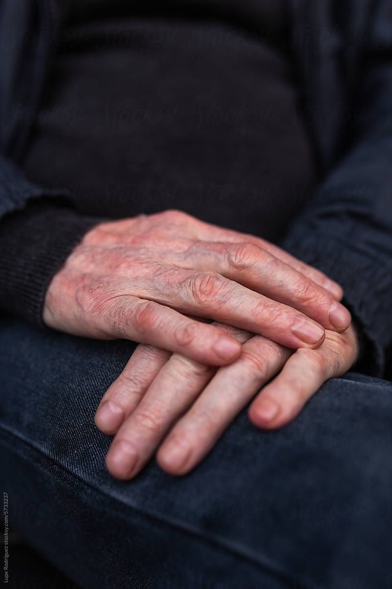 senior man hands