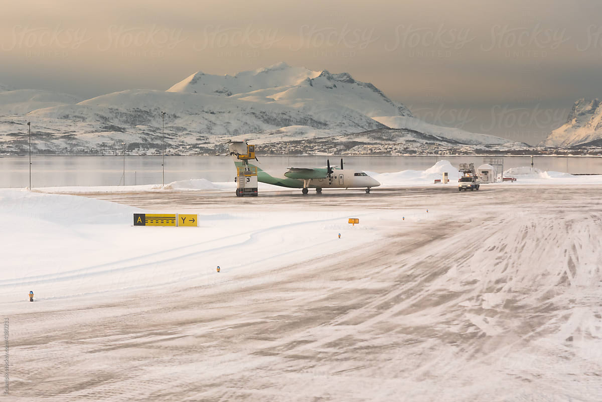 Iced Tarmac at Tromso Airport.  Norway
