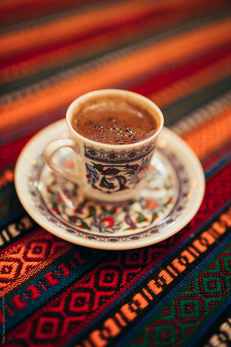 Traditional homemade turkish black coffee