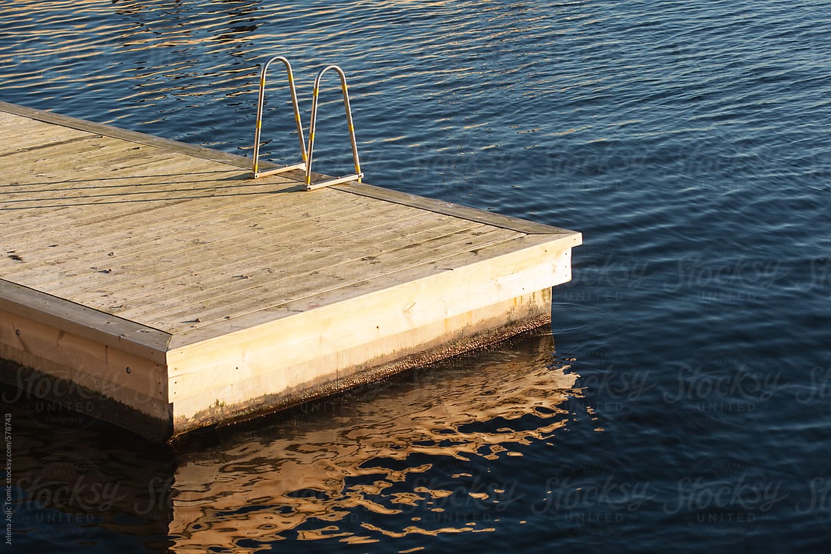 Calm sea water around the dock