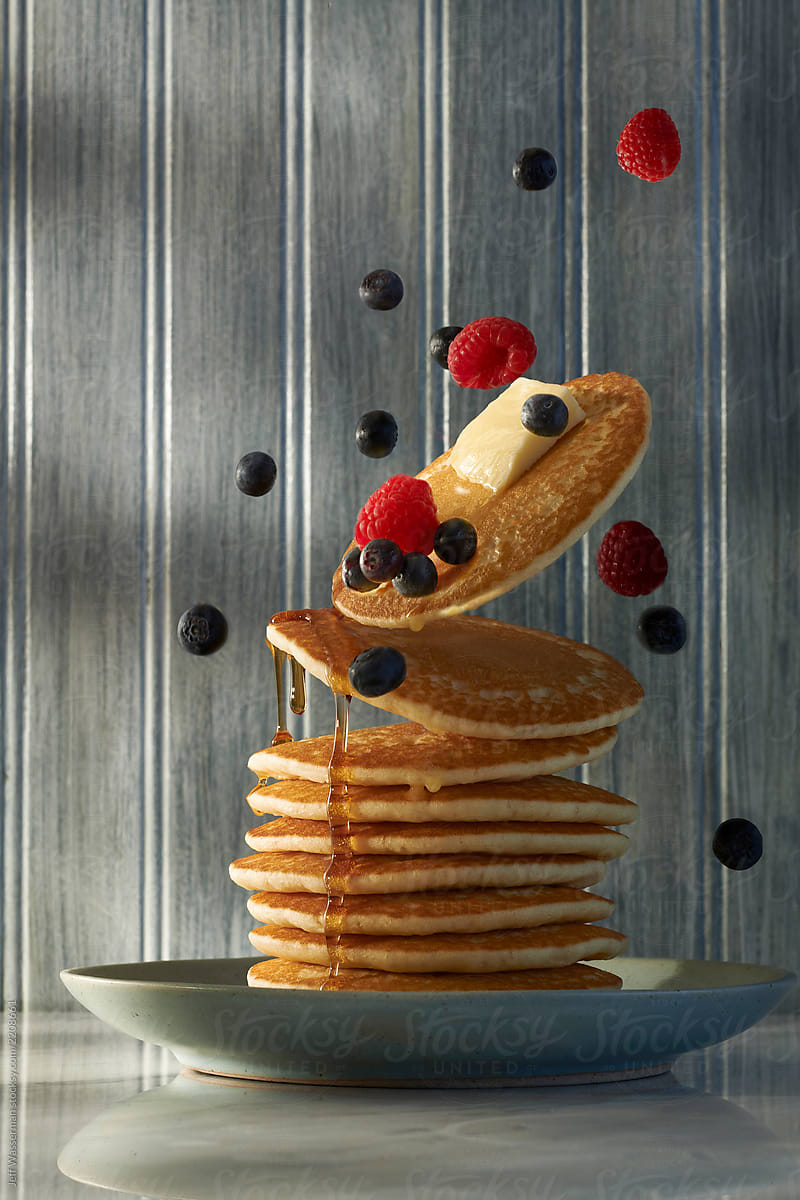 Stack of Pancakes in Motion
