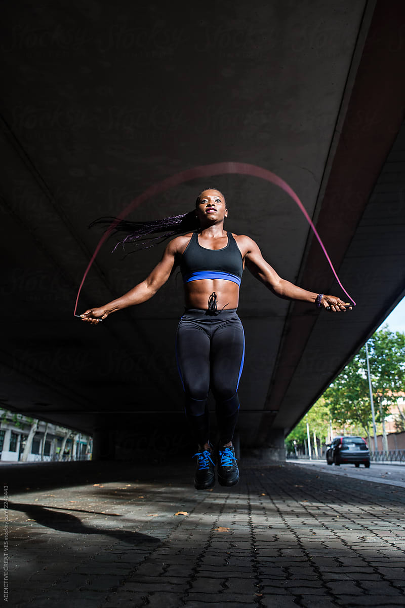 Black Woman With Jump Rope By Addictive Creatives Sportswear Black Stocksy United 8603