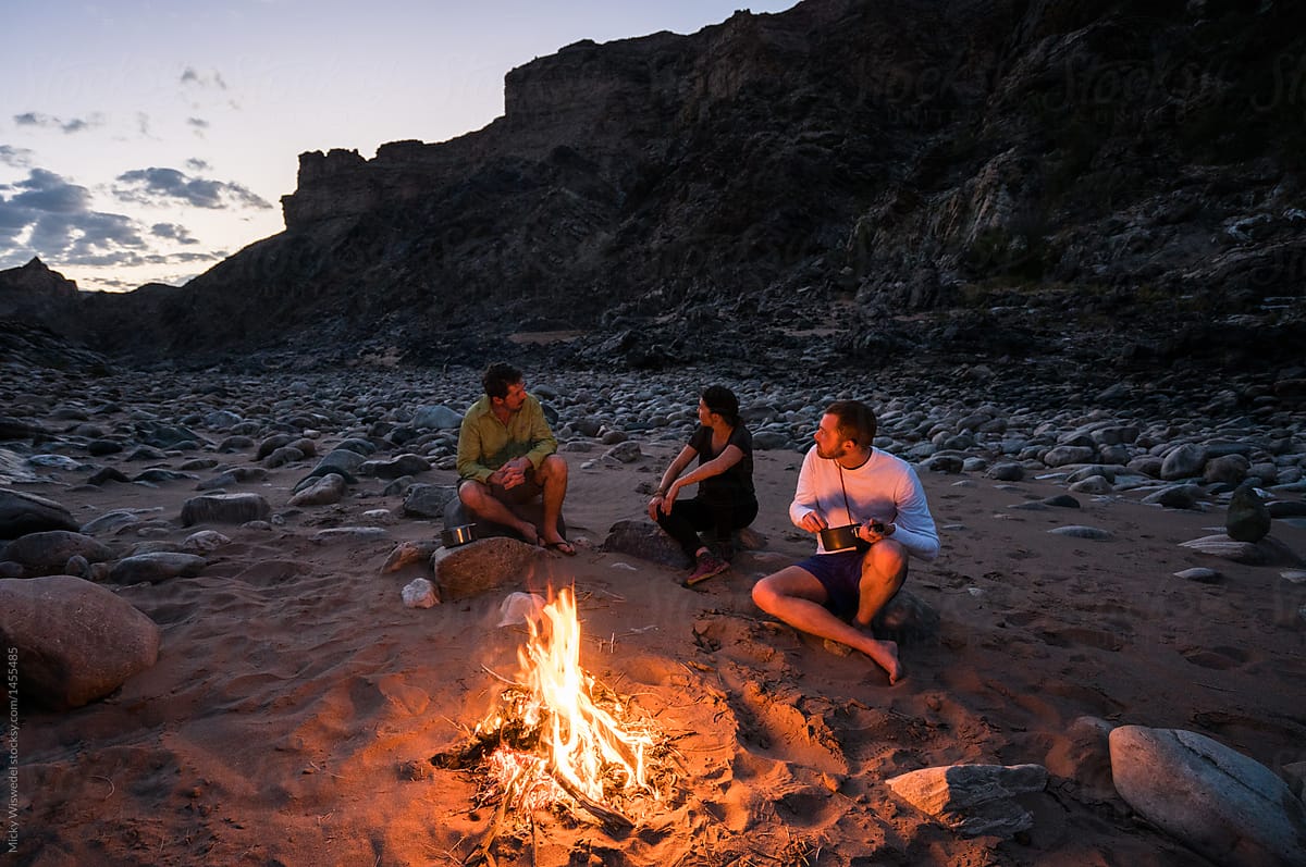 campfire friends in nature