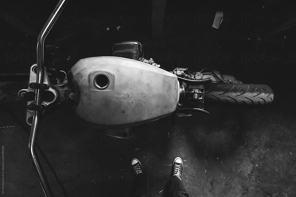 Unfinished Motorcycle from above