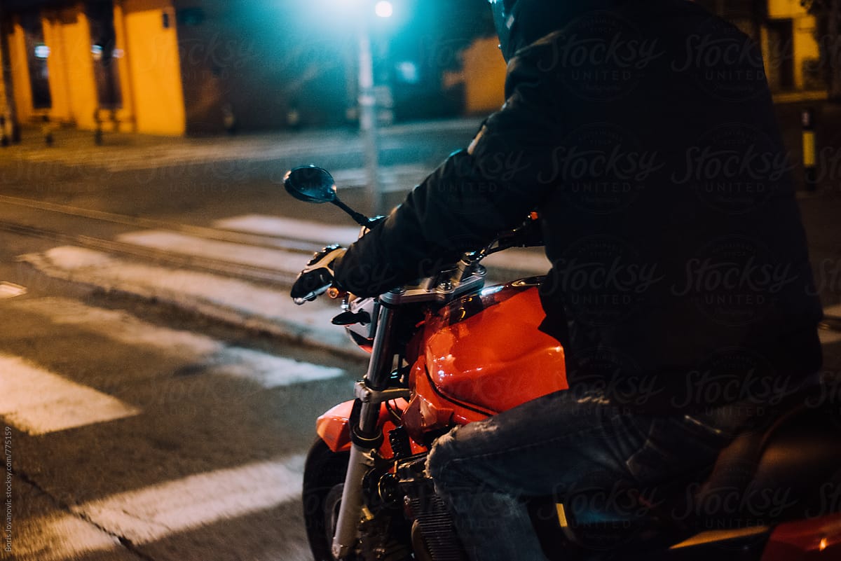 Man riding a motorcycle