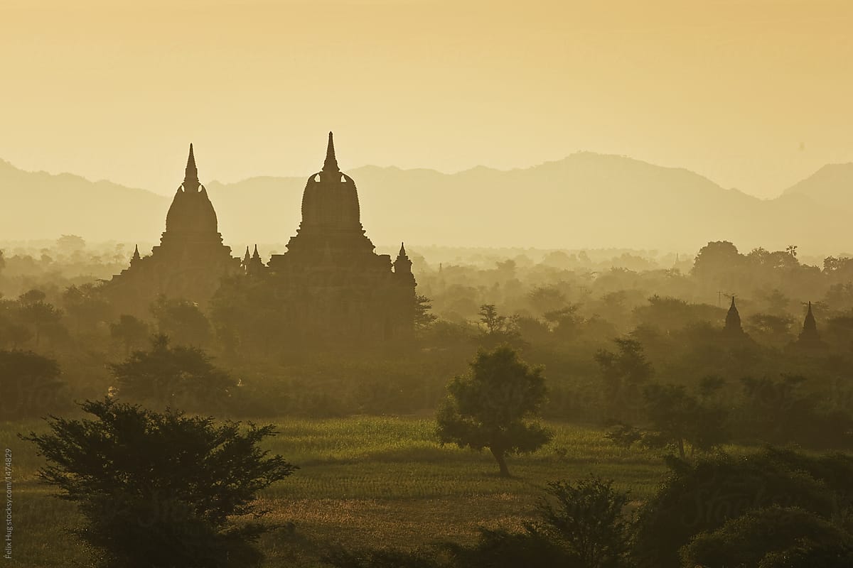 Bagan Temples at sunrise