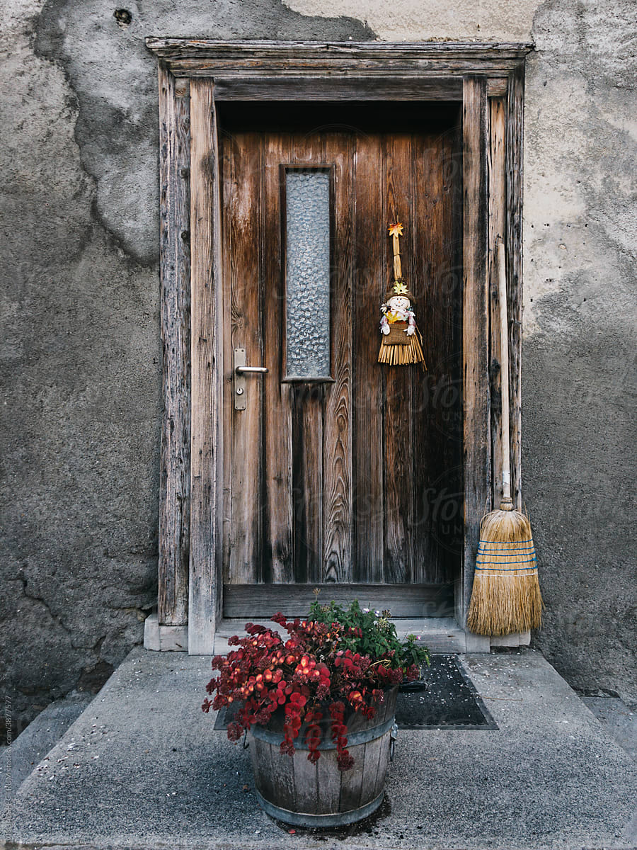 Wooden Door to Old Mountain Home