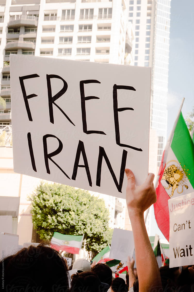 Free Iran Protest Sign