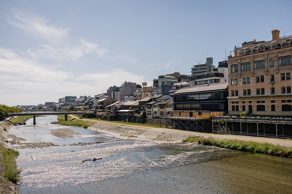 Kamo River Flowing Through Kyoto
