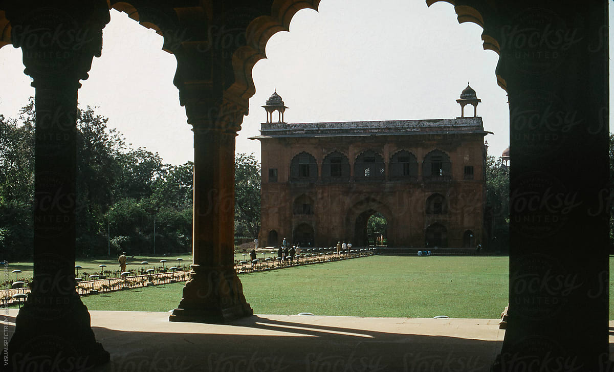 Delhi Red Fort With Anonymous 1970s Tourists