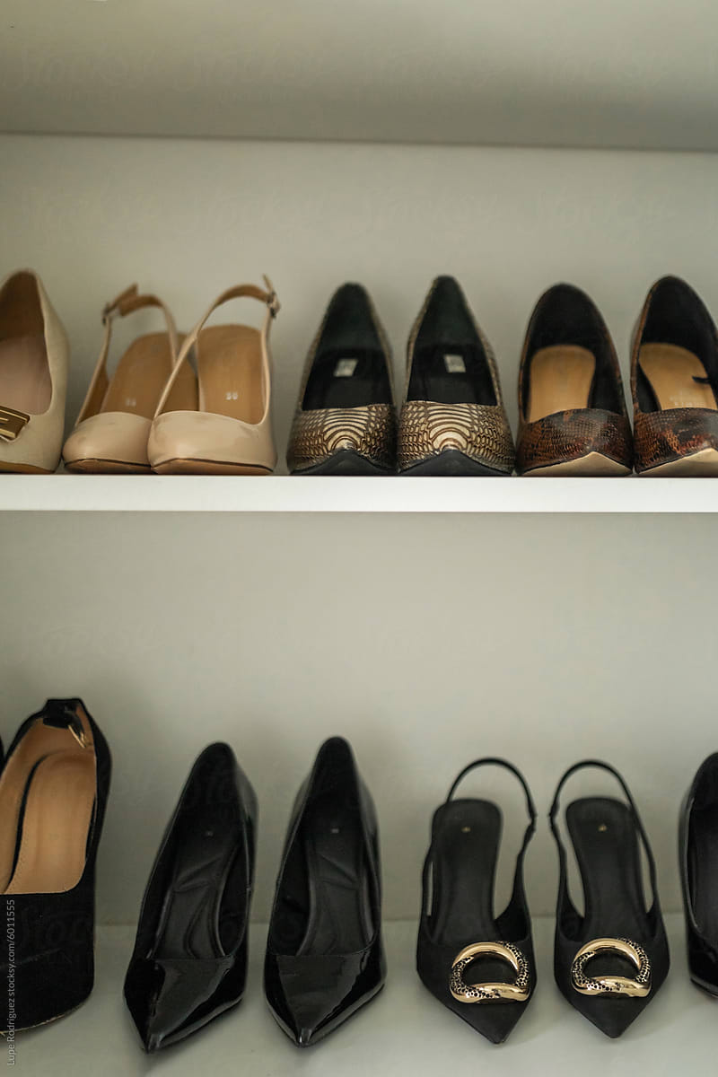 women's shoes inside a closet