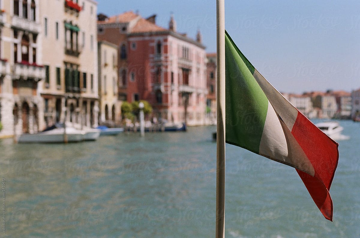 Italy flag in Venice