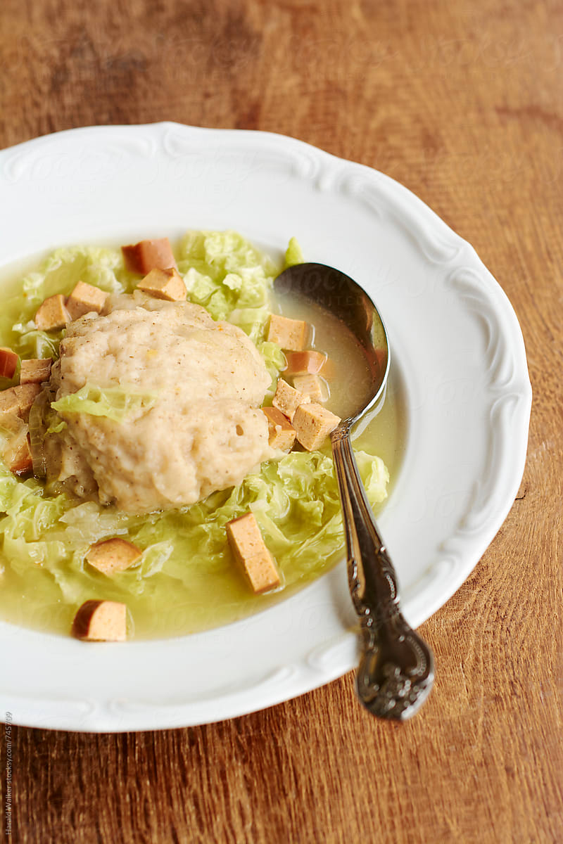 Savoy Cabbage Soup with Buckwheat Dumplings