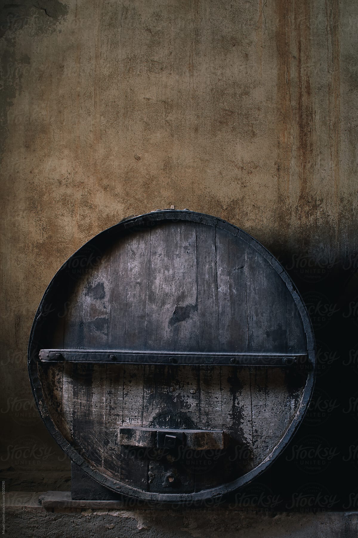 One old and big wine barrel