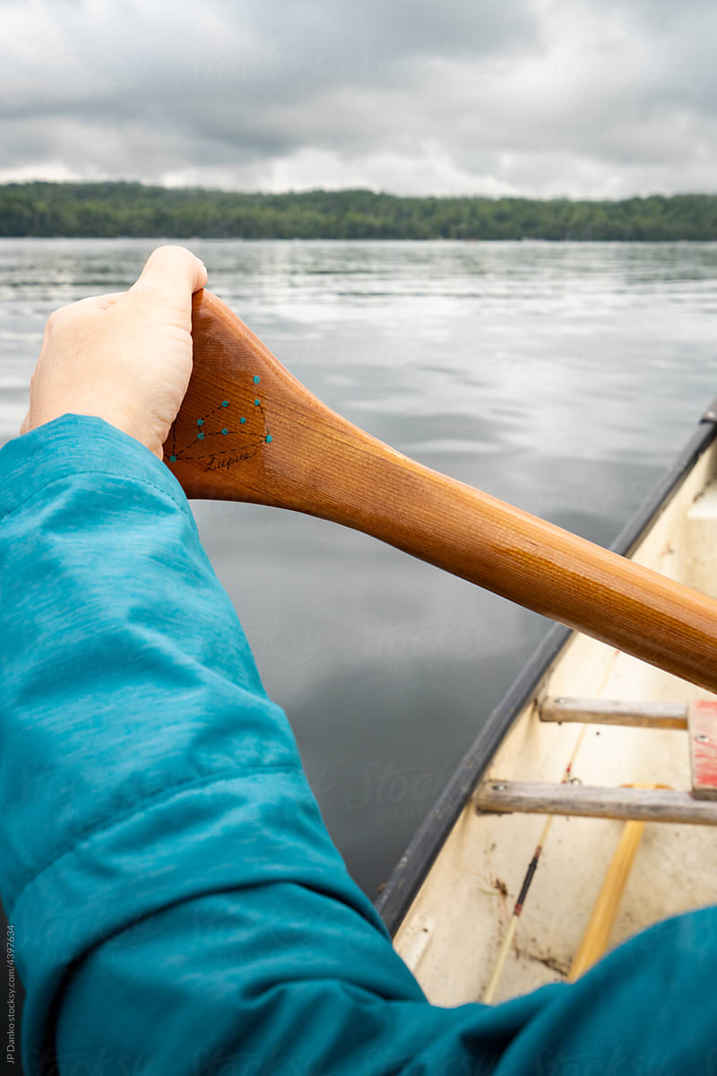 Artisanal Hand Carved Cedar Paddle Handle