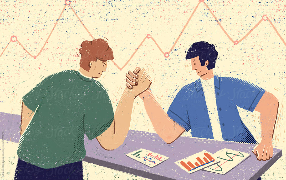 Trading on the stock market illustration concept