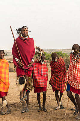 Detail Of The Traditional Clothing Of A Maasai Warrior by Stocksy