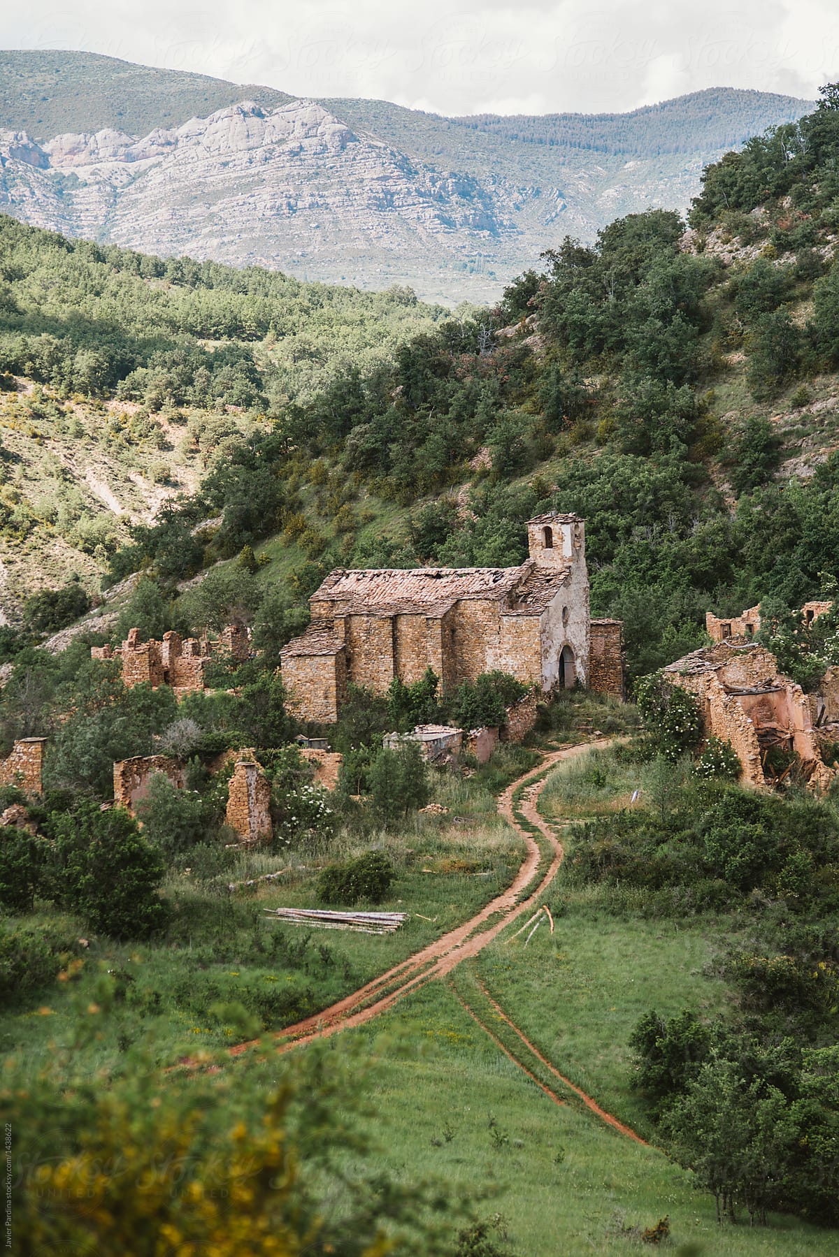 Abandoned village of Iscles, Huesca, Spain.