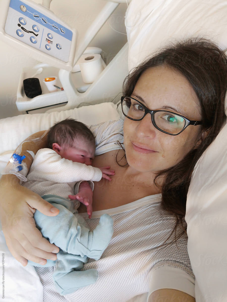 UGC Mother with newborn baby portrait in hospital