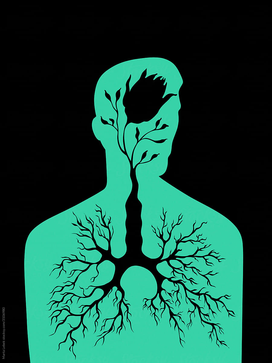 A symbolic image of a mas\'s healthy lungs