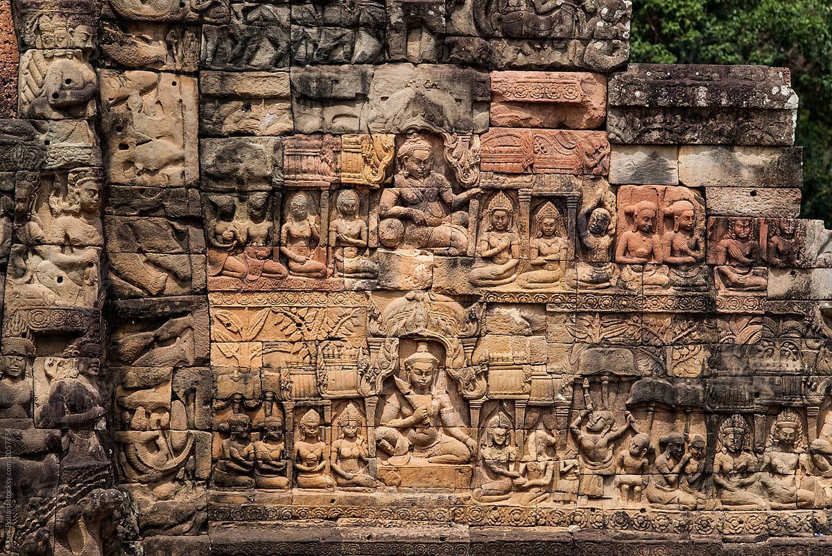 Detail of Carvings of a Temple