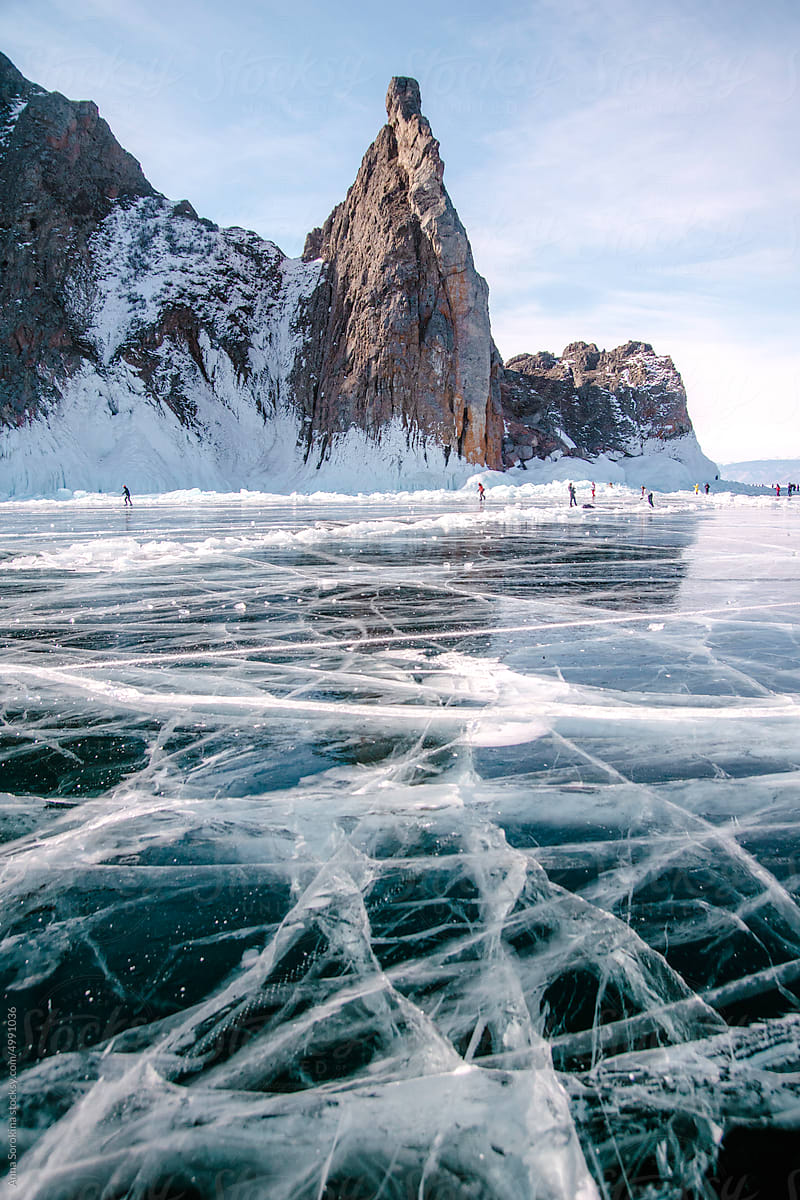 Frozen lake scenery
