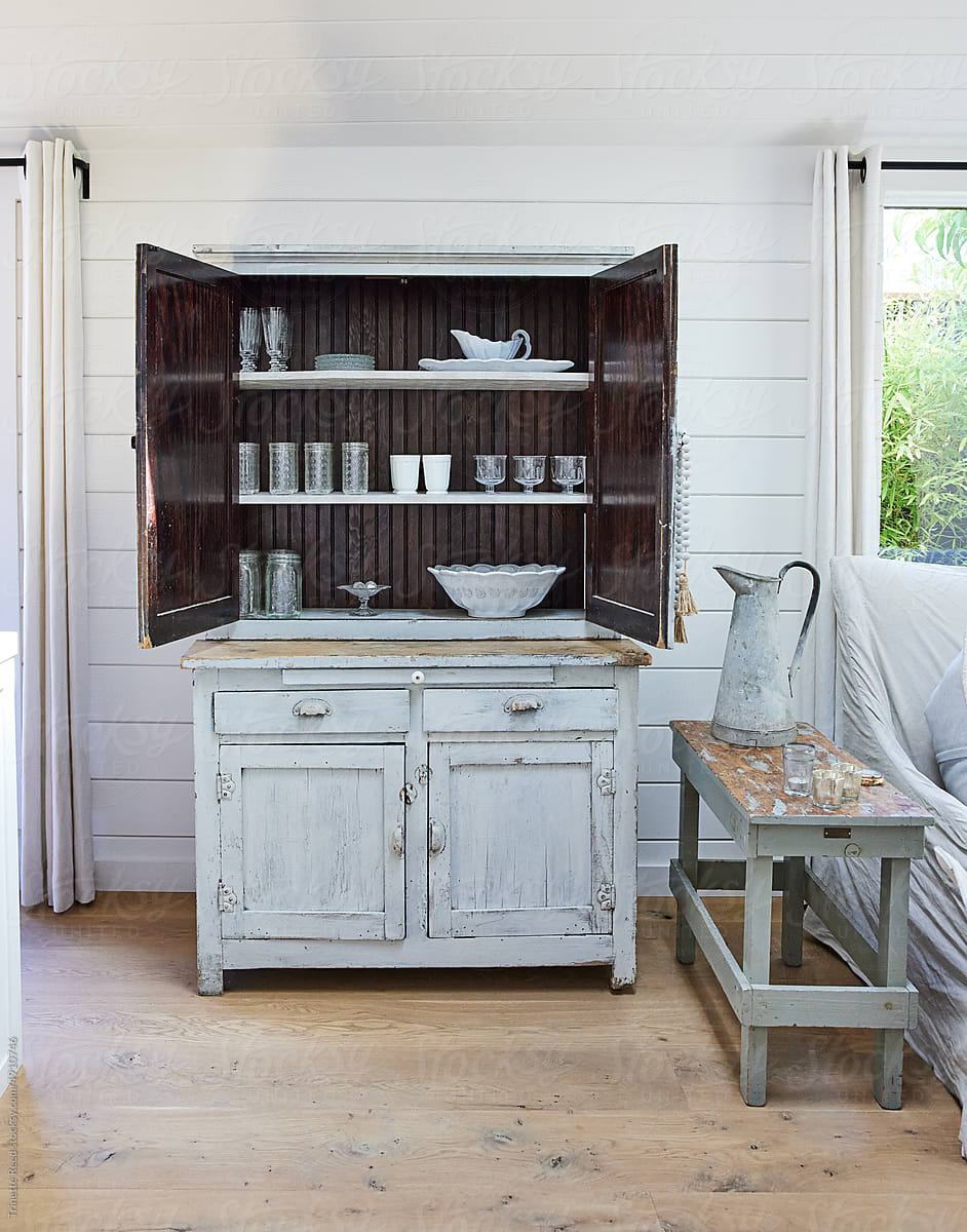 French decor cabinet in farmhouse home