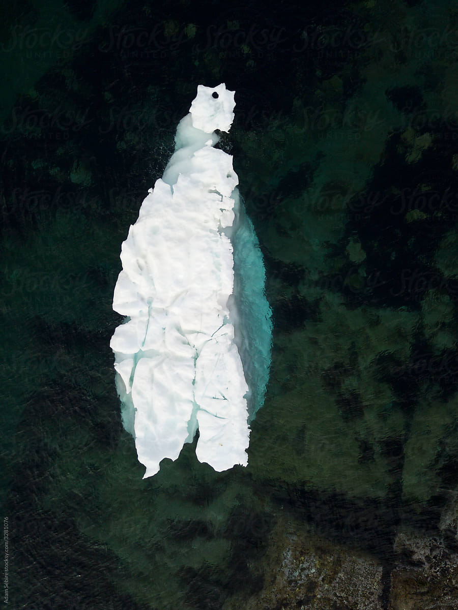 Greenland sea-ice in anthropomorphic shape, aerial